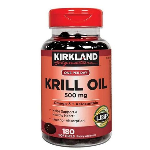 Viên Uống Dầu Nhuyễn Thể Kirkland Signature Krill Oil 500 mg - Cung Cấp Omega-3 & Astaxanthin Tự Nhiên - Hỗ Trợ Sức Khoẻ Tim Mạch - 180 viên - Sản Phẩm Chính Hãng Mỹ