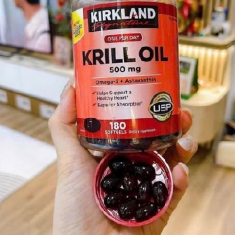 Viên Uống Dầu Nhuyễn Thể Kirkland Signature Krill Oil 500 mg - Cung Cấp Omega-3 & Astaxanthin Tự Nhiên - Hỗ Trợ Sức Khoẻ Tim Mạch - 180 viên - Sản Phẩm Chính Hãng Mỹ
