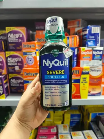 Siro Vicks NyQuil Cold & Flu Severe 354ml (Original) usa