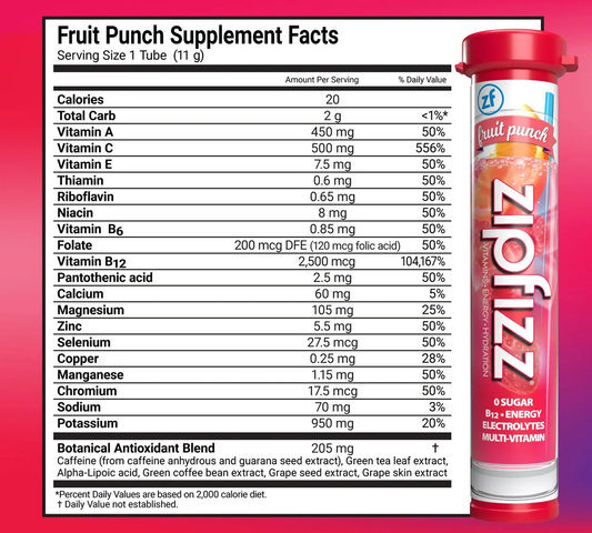 Bột Vitamin và khoáng chất bổ sung năng lượng Zipfizz 30 ống usa