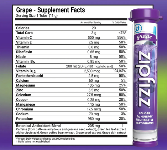 Bột Vitamin và khoáng chất bổ sung năng lượng Zipfizz 30 ống usa