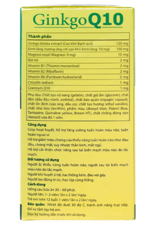 IsoPharco Ginkgo Q10 tăng cường tuần hoàn máu não hộp 100 viên