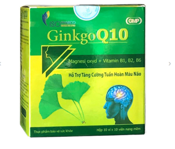 IsoPharco Ginkgo Q10 tăng cường tuần hoàn máu não hộp 100 viên