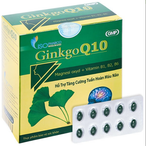IsoPharco Ginkgo Q10 tăng cường tuần hoàn máu não hộp 100 viên