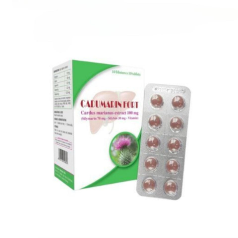 Viên uống giải độc gan Cadumarin Fort - Hỗ trợ bổ gan hiệu quả với Silymarin & Vitamin B - Hộp 100 viên nén Date Xa NK