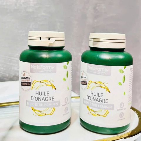 Tinh Dầu Hoa Anh Thảo Hữu Cơ - Pháp Nat&Form Huile D'Onagre - 200 viên - Hỗ Trợ Cân Bằng & Ổn Định Nội Tiết Tố - Hỗ Trợ Sức Khỏe Làm Đẹp Da Từ Bên Trong 