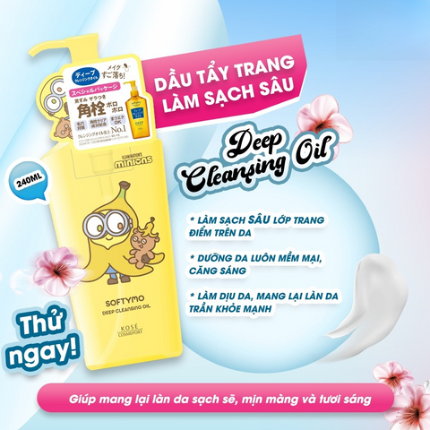 Dầu Tẩy Trang Kosé Softymo Cleansing Oil Minions 240ml - Làm Sạch Lớp Trang Điểm
