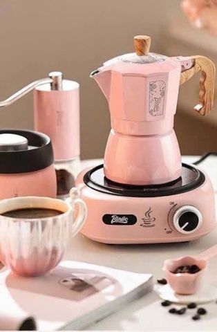 Set bình pha cà phê Bialetti BINCOO 130ml màu hồng