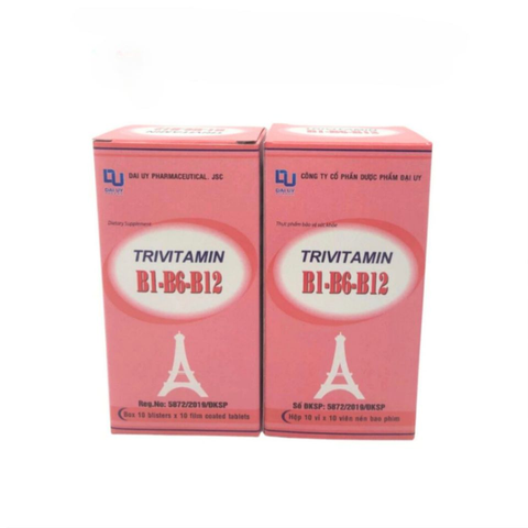 Viên uống TRIVITAMIN 3B Đại Uy Bổ sung Vitamin B1, B6, B12 cho sức khỏe - Hộp 100 viên nén Date Xa NK