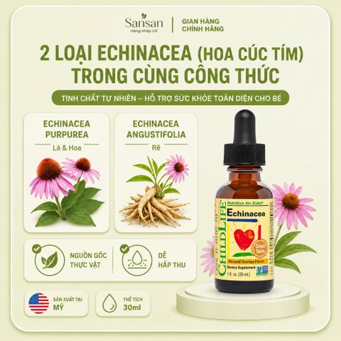 TPBVSK ChildLife Echinacea 30ml Cho Bé | Hỗ Trợ Miễn Dịch & Đề Kháng Hương Cam Dễ Uống
