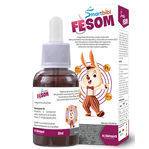 Sắt thông minh Smartbibi Fesom 30ml dạng nhỏ giọt cho trẻ em và người lớn - Bổ sung sắt, acid folic, vitamin B12 Date Xa NK