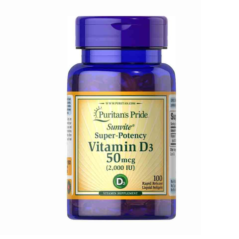 Viên Uống Puritan's Pride Vitamin D3 50 mcg Date Xa NK