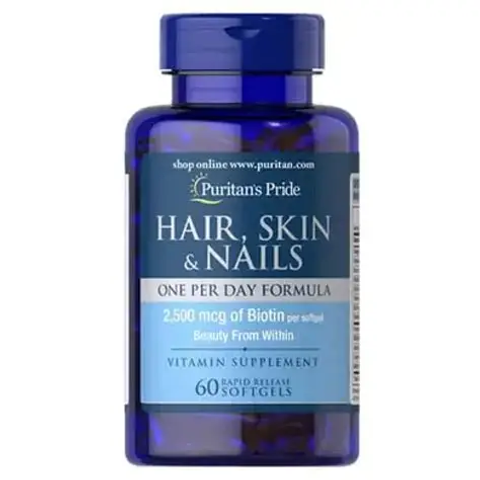 Viên Uống Puritan's Pride Hair Skin & Nails One Per Day 2500 mcg Date Xa NK Mỹ