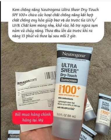 Kem Chống Nắng Neutrogena Ultra Sheer Dry Touch Sunscreen SPF100+