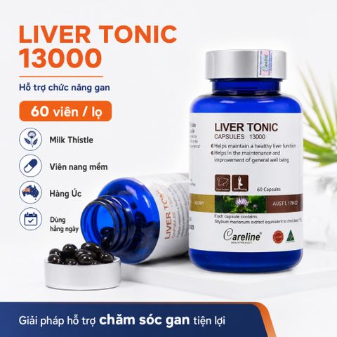 Viên Uống Careline Liver Tonic 13000 Hỗ Trợ Chức Năng Gan, Milk Thistle Úc 60 Viên