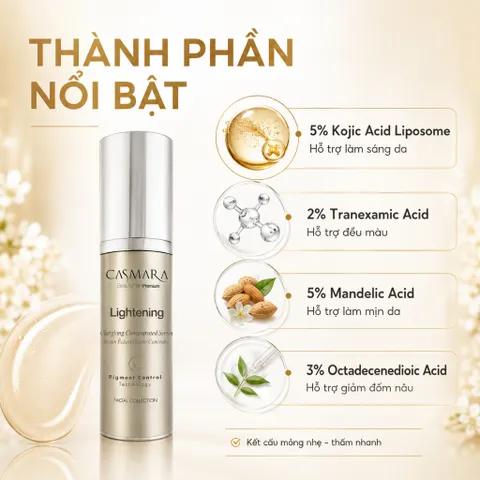 Casmara Lightening Serum 30ml Mờ Thâm Nám Sáng Da Đều Màu Hỗ Trợ Giảm Đốm Nâu Thâm Mụn
