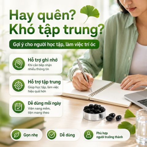 Careline Ginkgo Biloba 2500mg 60 Viên Hỗ Trợ Tuần Hoàn Máu Não Tăng Cường Trí Nhớ Tập Trung