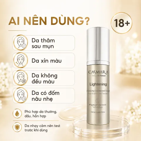 Casmara Lightening Serum 30ml Mờ Thâm Nám Sáng Da Đều Màu Hỗ Trợ Giảm Đốm Nâu Thâm Mụn