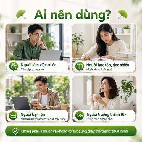 Careline Ginkgo Biloba 2500mg 60 Viên Hỗ Trợ Tuần Hoàn Máu Não Tăng Cường Trí Nhớ Tập Trung