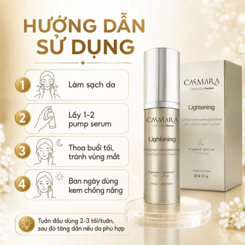Casmara Lightening Serum 30ml Mờ Thâm Nám Sáng Da Đều Màu Hỗ Trợ Giảm Đốm Nâu Thâm Mụn