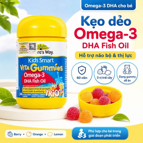Nature's Way Kids Smart Vita Gummies Omega 3 DHA 60 Viên Hỗ Trợ Bổ Sung DHA Cho Trẻ Em