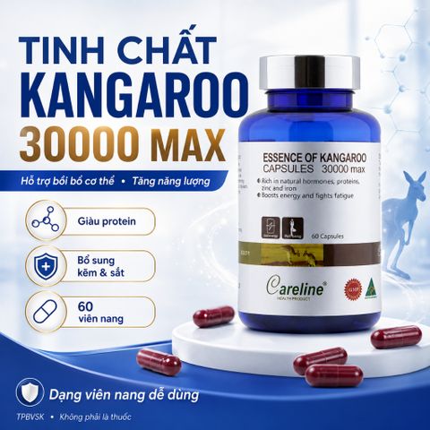 Careline Essence Of Kangaroo 30000 Max 60 Viên Hỗ Trợ Bổ Sung Protein Kẽm Sắt Tăng Cường Sức Khỏe