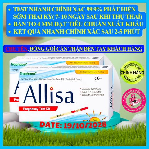 [Che tên] Combo 2 Que thử thai bản to Traphaco, Chính xác test thử thai sớm nhanh Allisa