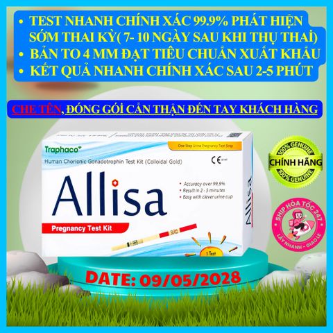 [Che tên] Combo 2 Que thử thai bản to Traphaco, Chính xác test thử thai sớm nhanh Allisa