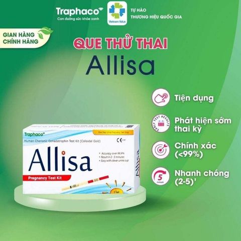 [Che tên] Combo 2 Que thử thai bản to Traphaco, Chính xác test thử thai sớm nhanh Allisa