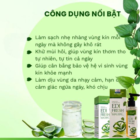 [Che Tên] Dung Dịch Vệ Sinh Phụ Nữ EDI Fresh Giúp Ngăn Mùi, Mềm Mịn, Giảm Ngứa, Sáng Hồng chai 10ml