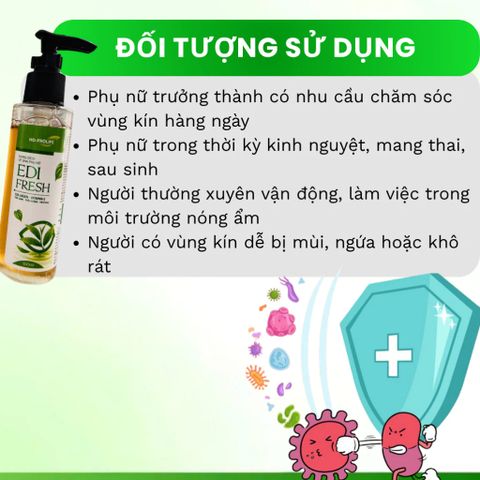 [Che Tên] Dung Dịch Vệ Sinh Phụ Nữ EDI Fresh Giúp Ngăn Mùi, Mềm Mịn, Giảm Ngứa, Sáng Hồng chai 10ml