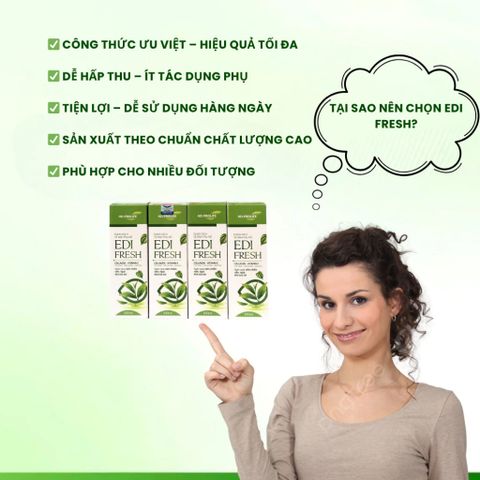 [Che Tên] Dung Dịch Vệ Sinh Phụ Nữ EDI Fresh Giúp Ngăn Mùi, Mềm Mịn, Giảm Ngứa, Sáng Hồng chai 10ml