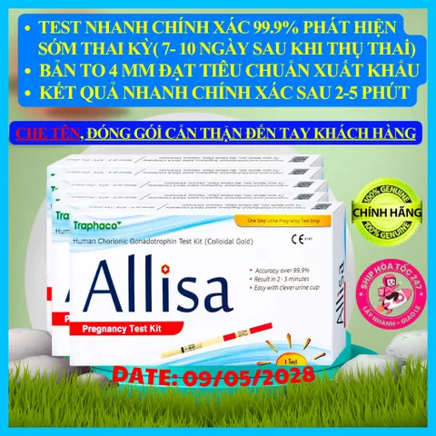 [Che tên] COMBO 5 Que Thử Thai Bản To 4mm Allisa Của Traphaco - Chính Xác Cao, Giao Hàng Kín Đáo