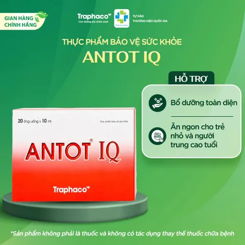 ANTOT IQ Traphaco hỗ trợ Phục hồi sức khỏe,Phát triển não bộ,tăng khả năng tập trung,ăn ngon 20 ống