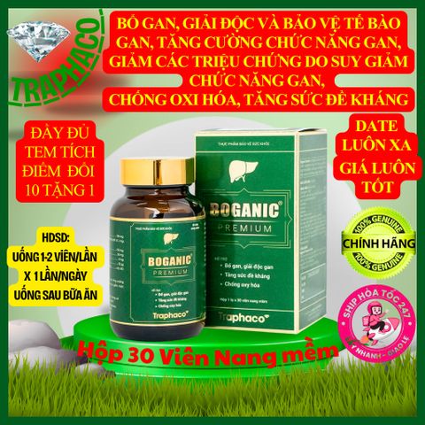 [Traphaco] Boganic Premium hỗ Bổ Gan, Giải Độc Gan,Chống Oxy hóa, Mát Gan, Tăng cường chức năng gan