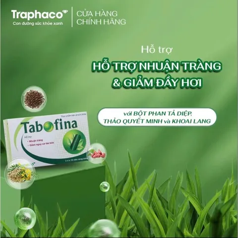 Nhuận Tràng Tabofina Hỗ Trợ Chức Năng Tiêu Hoá, Giúp Nhuận Tràng Hộp 3 Vỉ x 10 Viên Nang Cứng