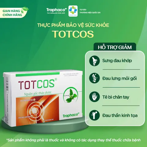 Viên uống TOTCOS hỗ Trợ Giảm Sưng, Đau Khớp, Giảm Triệu Chứng Đau Vai Gáy, Đau Lưng Hộp 30 Viên