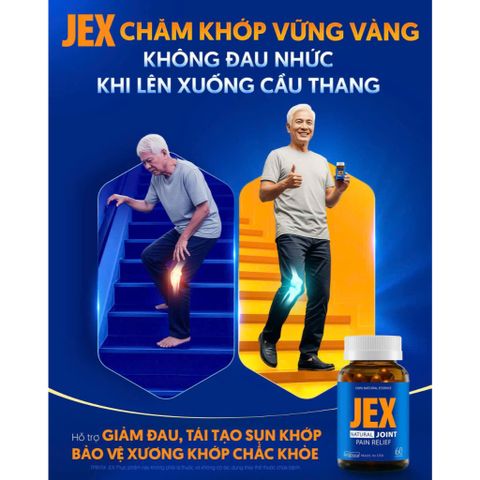 Combo 2 hộp JEX MAX 60 viên thế hệ mới giúp giảm đau, bảo vệ xương khớp tặng 1 hộp Jex 15 viên