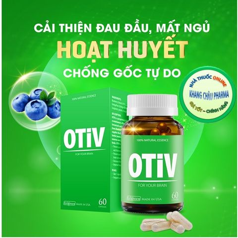 Viên uống OTIV Bổ não - Cải thiện mất ngủ, đau nửa đầu hộp 60 Viên