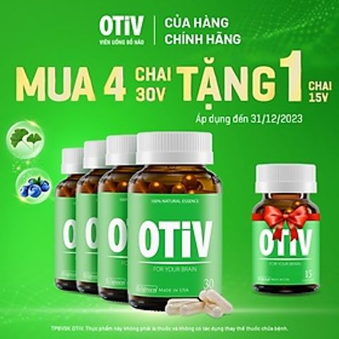 Viên uống OTIV Bổ não - Cải thiện mất ngủ, đau nửa đầu hộp 60 Viên