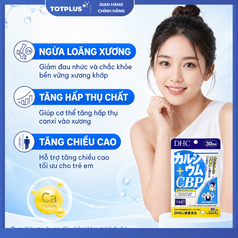 DHC Canxi Nhật Bản – Bổ Sung Canxi, CBP Và Vitamin D3 Hỗ Trợ Xương Răng Chắc Khỏe - Gói 30 Ngày
