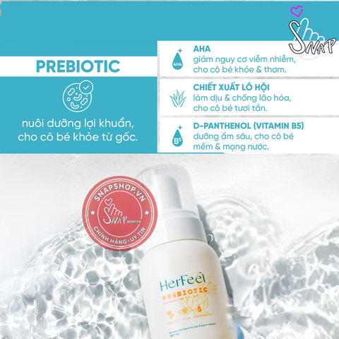 (Snapshop) Dung Dịch Vệ Sinh Phụ Nữ Her Feel Prebiotic Rose Kháng Viêm Khử Mùi Chính Hãng