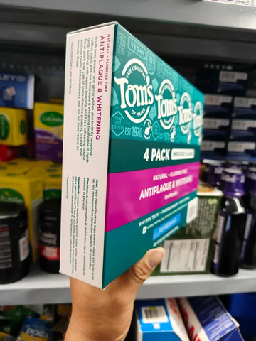  Set 4 tuýp Kem đánh răng tự nhiên làm trắng răng, loại bỏ mảng bám Tom's of Maine Antiplaque & Whitening Natural Fluoride-free
