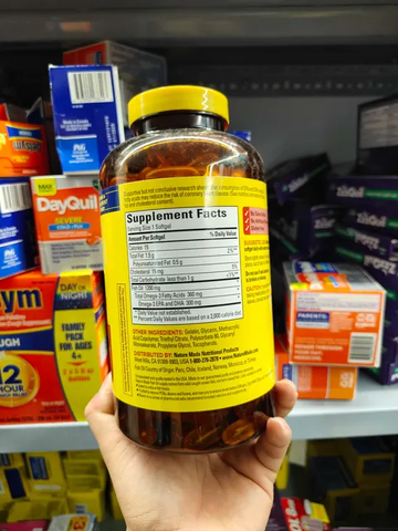 Viên dầu cá Nature Made Fish Oil 1200mg 360mg Omega-3 240 viên (Burp-Less)