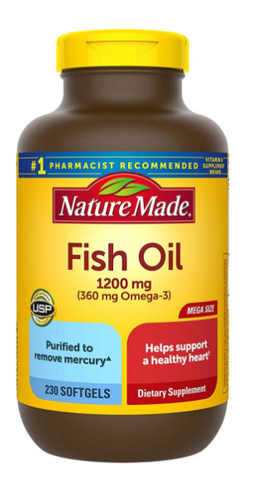 Viên dầu cá Nature Made Fish Oil 1200mg 360mg 230 Softgels