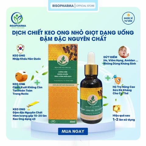 Keo Ong Dạng Uống Đậm Đặc Hàn Quốc - Tăng Cường Miễn Dịch, Hỗ Trợ Ho, Đau Họng, Khàn Tiếng, Sổ Mũi, Viêm Amidan