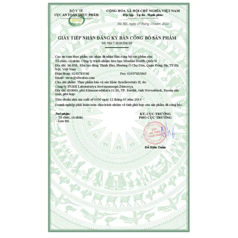 Syn 2 Siberian thực phẩm bảo vệ sức khỏe Synchrovitals II – 60 viên/lọ