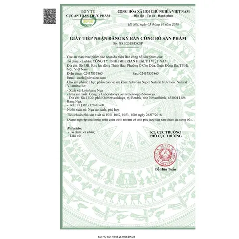 Date 7/2927 - Siberian Super Natural Nutrition. Natural Vitamins bổ sung vitamin và khoáng chất