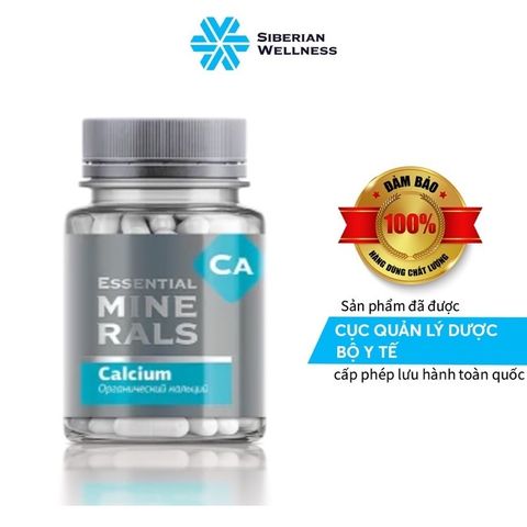 [Combo 3 hộp] Canxi hữu cơ Essential Minerals Calcium - Siberian Wellness - 60 viên