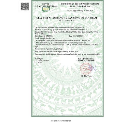 [Combo 3 hộp] Canxi hữu cơ Essential Minerals Calcium - Siberian Wellness - 60 viên